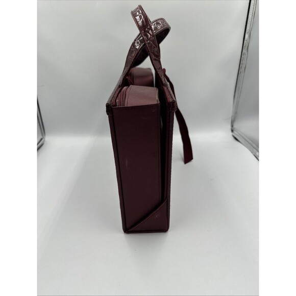 Vintage Estee Lauder Burgundy Hard Makeup Travel Case Toiletry Bag - Picture 2 of 9